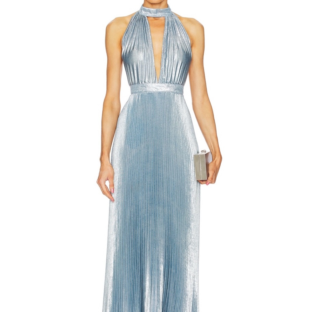 Stunning Silver Halter Neck Backless Dress